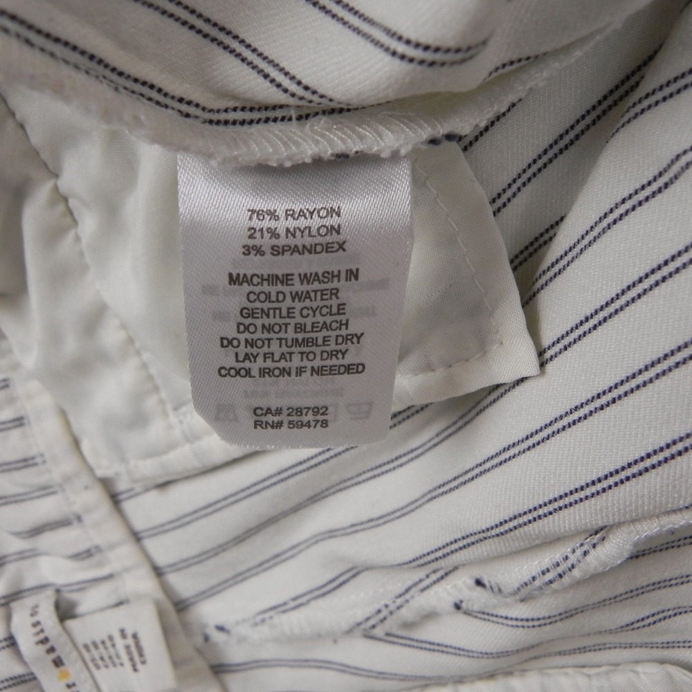 Mercer & Madison Pants Womens 10 Ankle Tapered Slim Leg Stretch White Striped - Picture 5 of 11